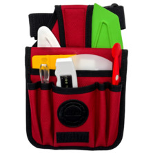 Uzlex Профессиональная сумка для инструментов, с поясом и местом под магнит (бордовая)