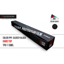 Glosswork Glossy Black TPU 7,5mil Цветная полиуретановая пленка черный глянец 1,52х15м, твердый топ,